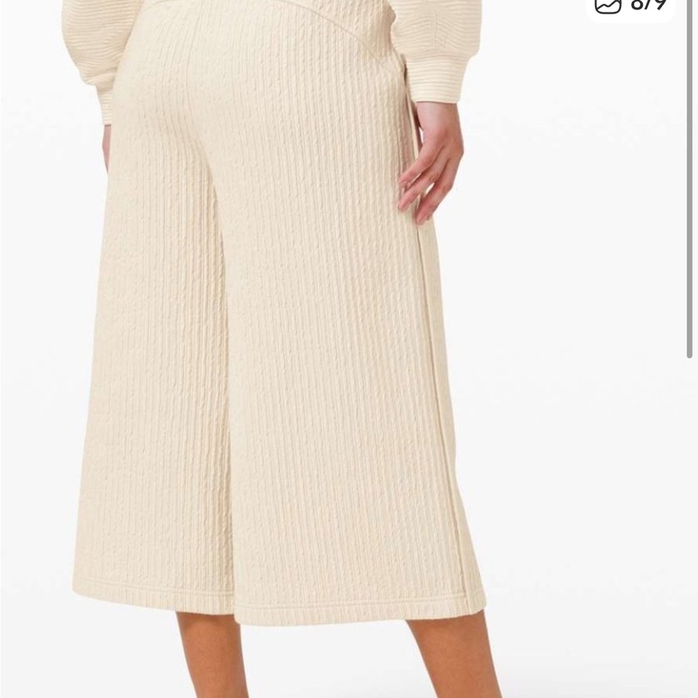 Help:) In Search Of: Lululemon Cream Textured Wide Leg Pants Size 6 or 8 - Picture 3 of 3